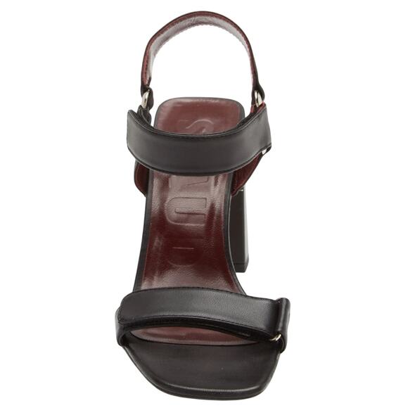 Staud Betty Squared Block Heel Sandal Size 12 Black Leather Adjustable Straps - Picture 4 of 8